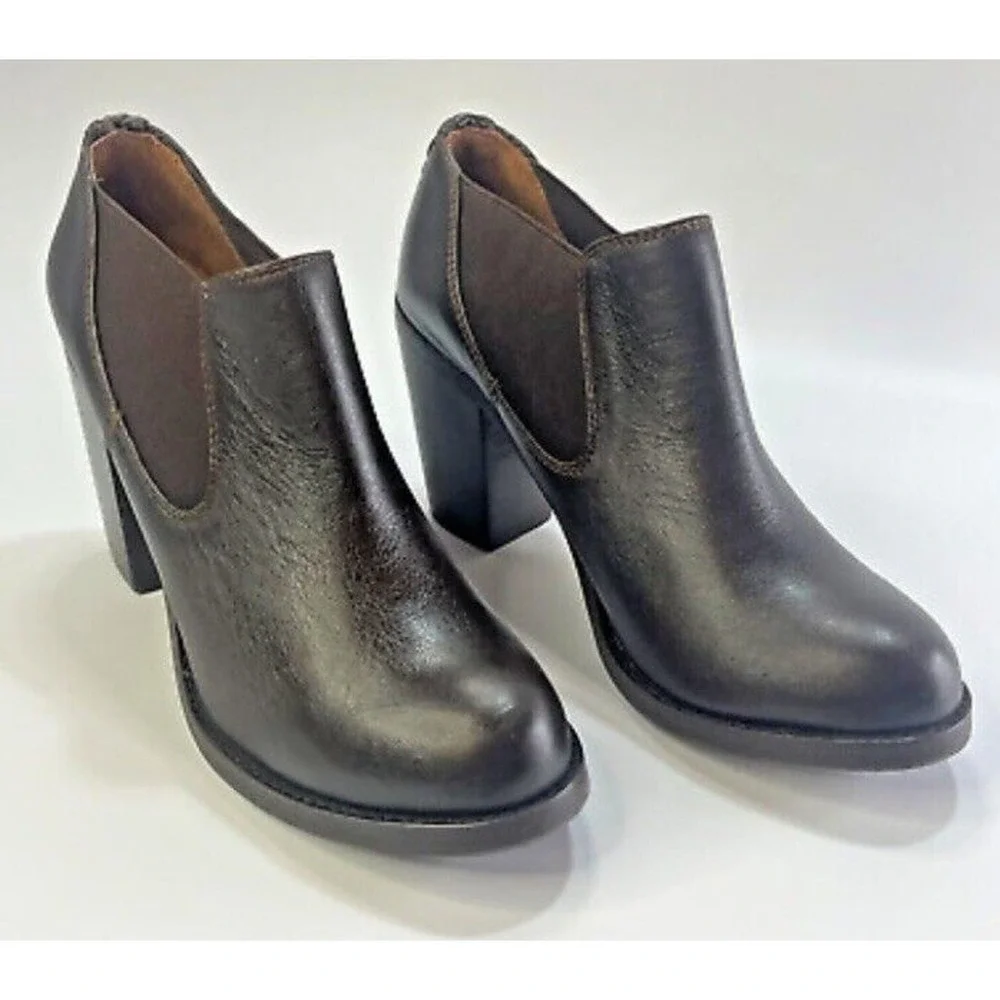 New Ariat 'Geneva' Women's Black Leather Ankle Boots Bootie Sz 10 Slip-on Heeled